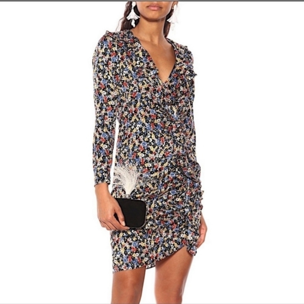 Veronica Beard Minna Floral Silk Ruffle dress size 4
